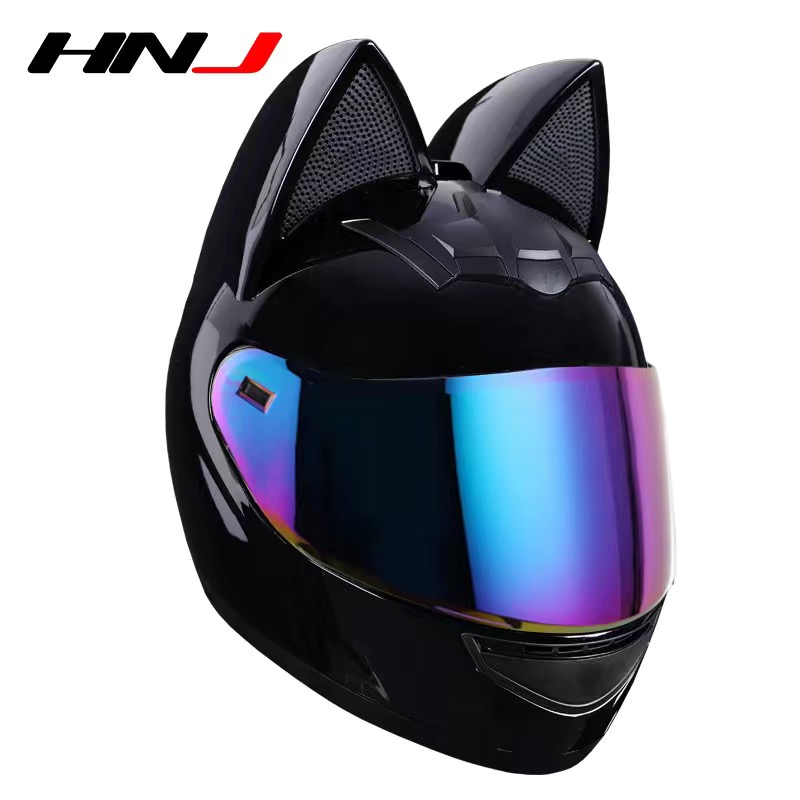 Motorcycle Gear For Woman - Мотоциклетный шлем с кошачьими ушками, закрытый